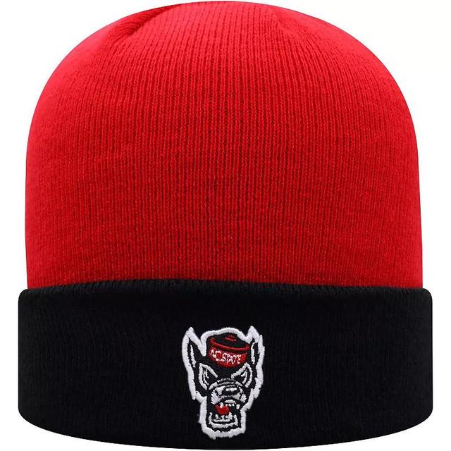 Mens Top of the World Red/Black NC State Wolfpack Core 2-Tone Cuffed Knit Hat Product Image