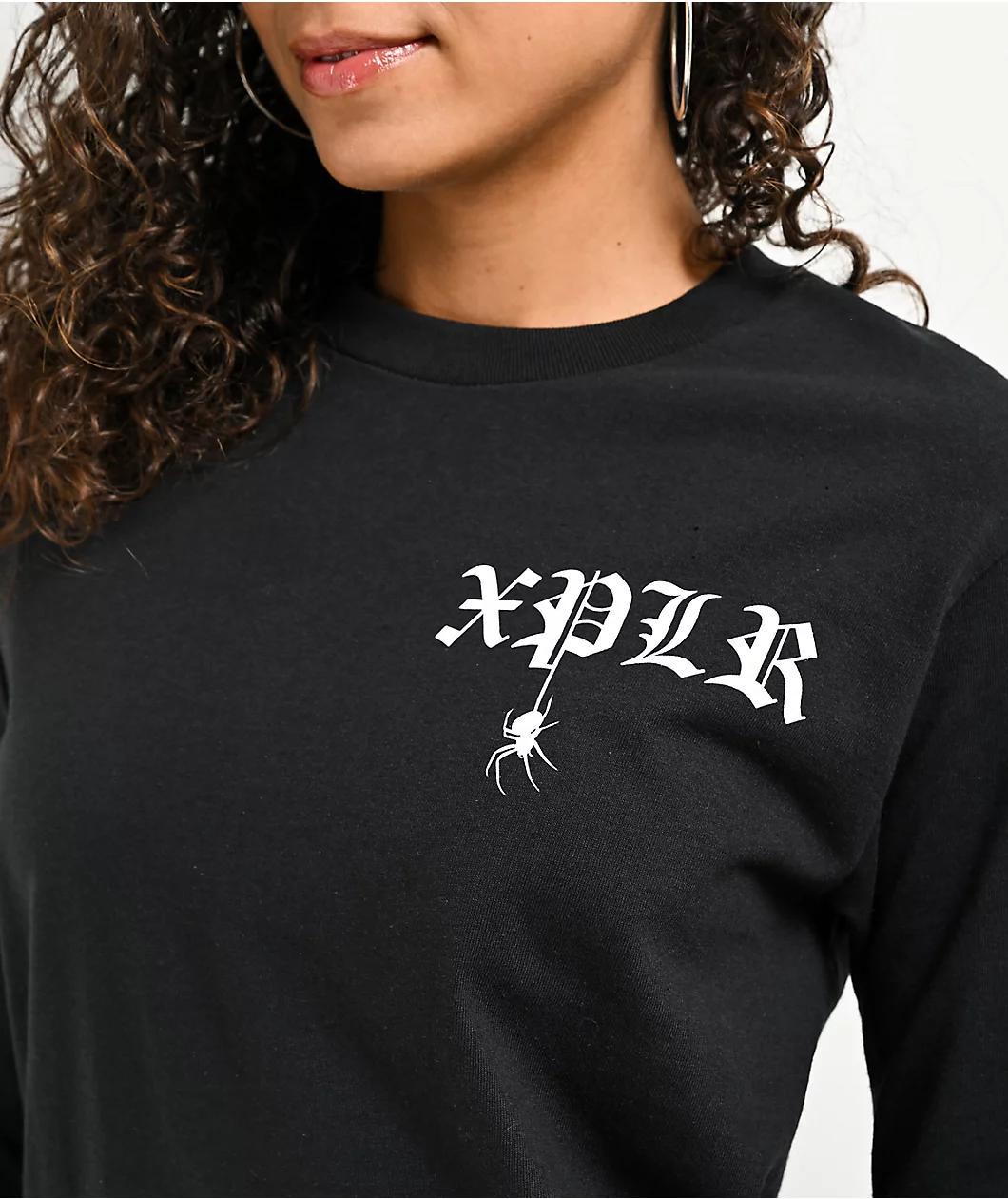 XPLR Spider Black Long Sleeve T-Shirt Product Image