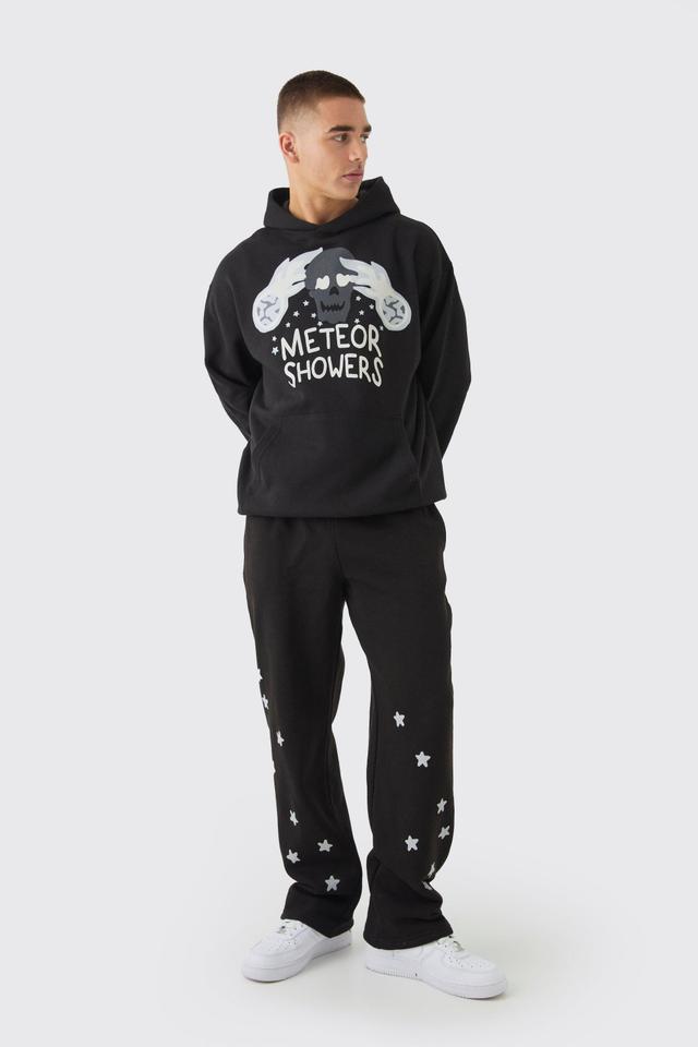 Oversized Meteor Showers Puff Print Tracksuit | boohooMAN USA Product Image