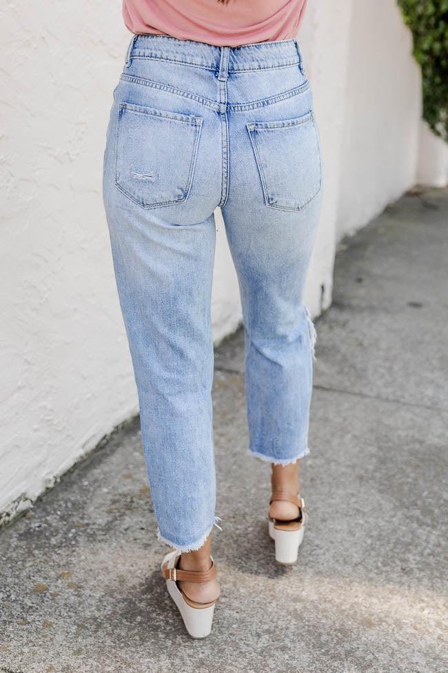 Lucy Distressed Girlfriend Medium Wash Jeans FINAL SALE Product Image