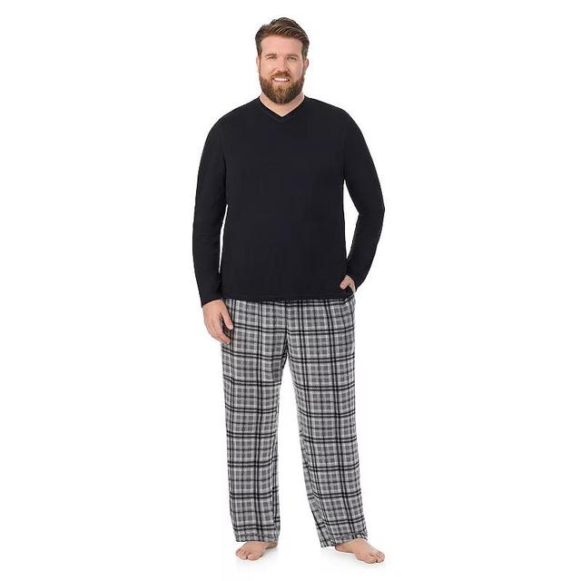 Big & Tall Cuddl Duds Cabin Fleece Long Sleeve Pajama Top & Plaid Pajama Pants Set, Mens Product Image