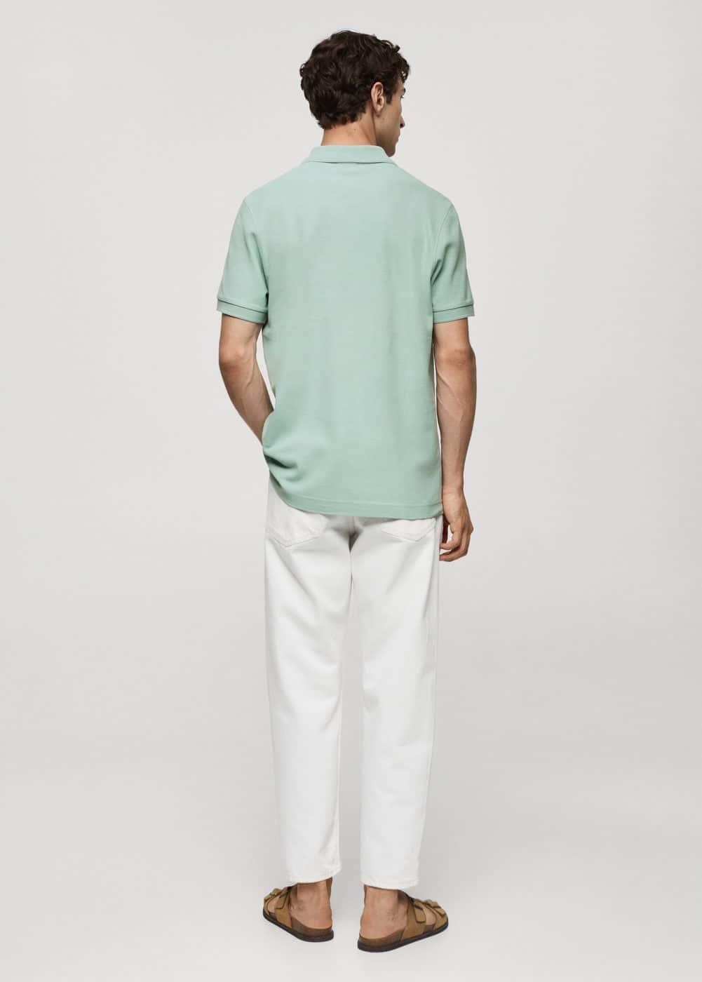 100% cotton pique polo shirt - Men | MANGO USA Product Image