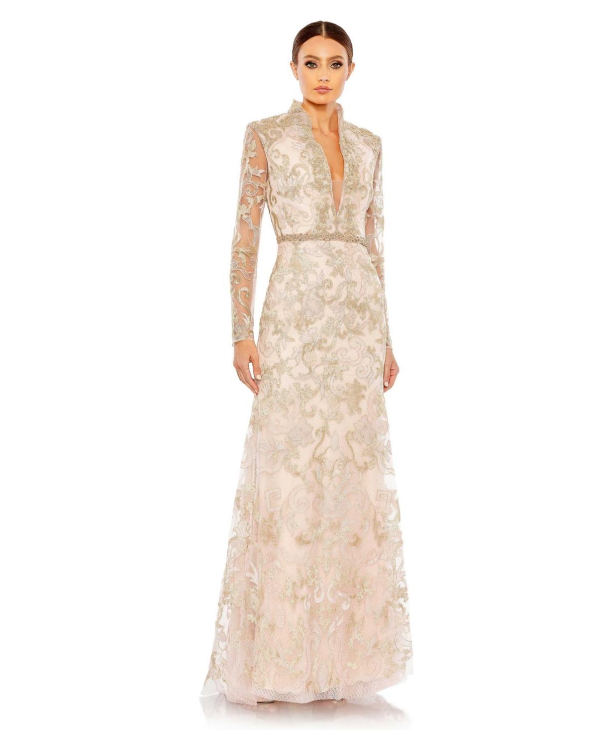 Womens Lace A-Line Gown Product Image