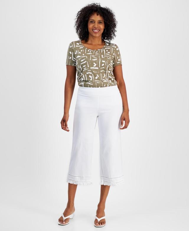 Jm Collection Womens Fringe-Trim Capri Pants, Created for Macys Product Image