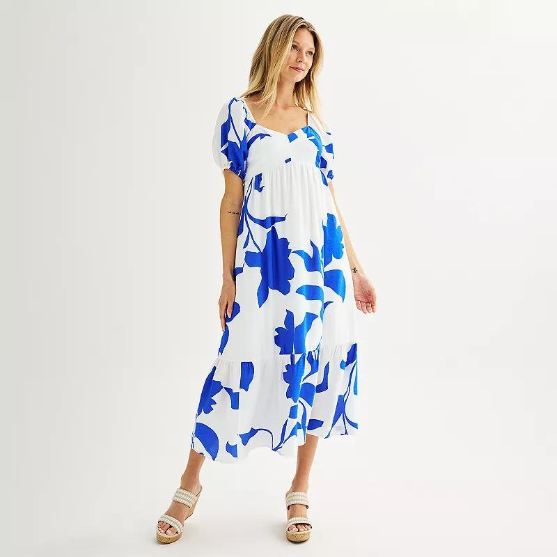 Petite Nine West Babydoll Maxi Dress, Womens Product Image