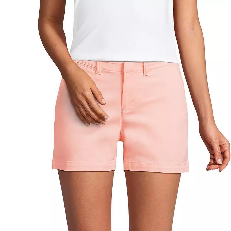 Womens Lands End Elastic Back 5 Classic Chino Shorts Product Image