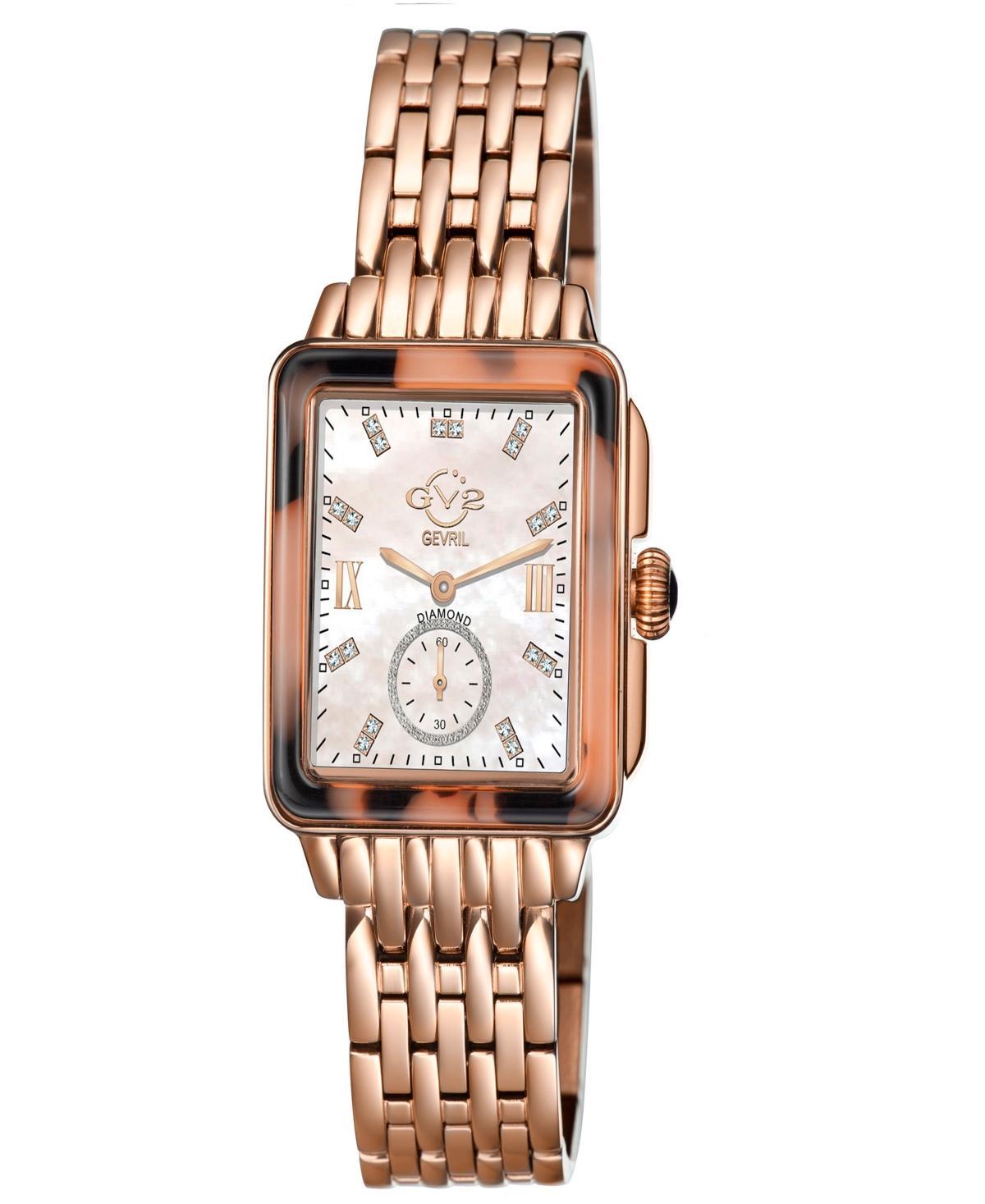 GV2 by Gevril Womens Bari Tortoise Rose Gold-Tone Stainless Steel Watch 34mm Product Image