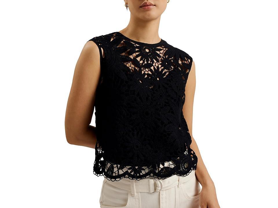 Ted Baker Katrnn Crochet Knit Top Women's Clothing Product Image