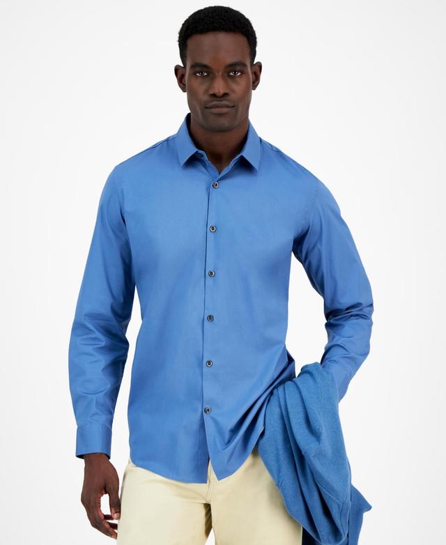 Alfani Mens Modern Classic-Fit Stretch Solid Button-Down Shirt, Created for Macys Product Image