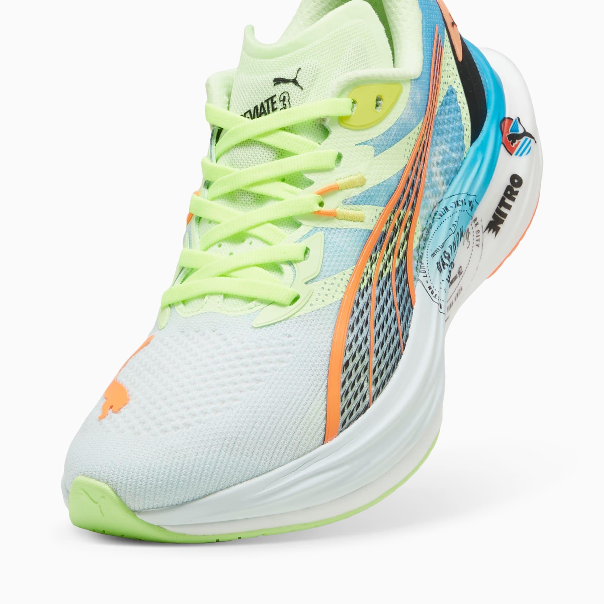 PUMA Deviate NITROâ¢ 3 Marathon Series Men's Running Shoes in Nitro Blue/Fizzy Apple Product Image