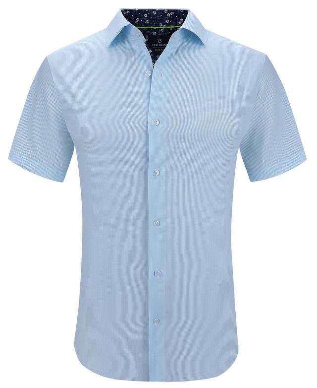 Tom Baine Mens Slim Fit Short Sleeve Performance Stretch Button Down Dress Shirt Product Image