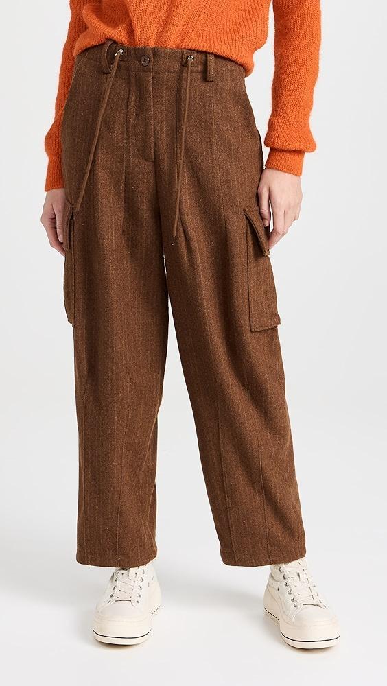 Moon River Stripe Pattern Multiple Cargo Pockets Pants | Shopbop Product Image