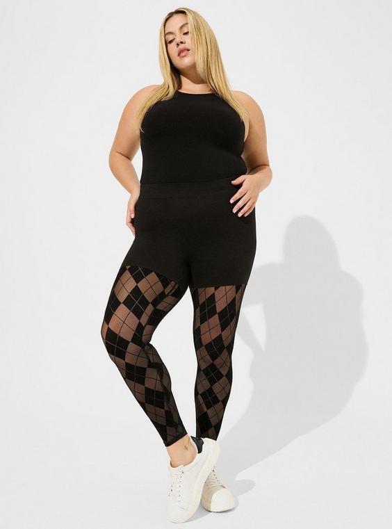 Mid-Rise Full Length Signature Waist Flocked Legging Product Image