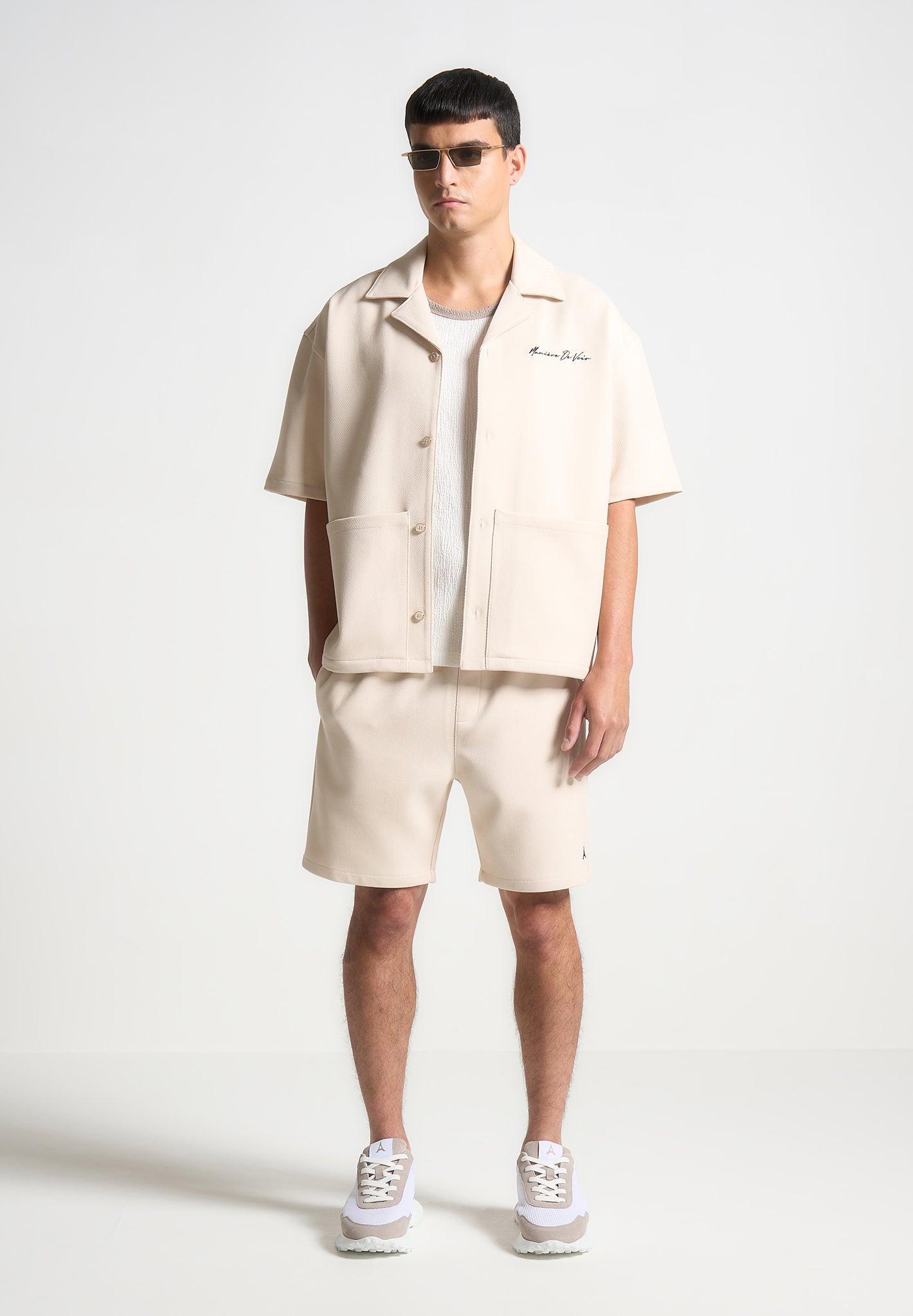 Eiffel Twill Shorts - Cream Male Product Image