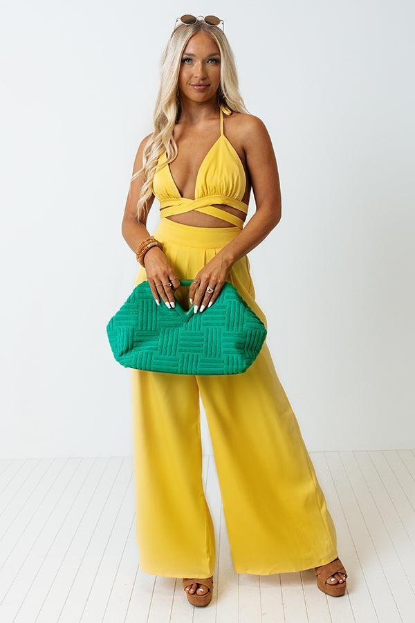 Forever Yours Wrap Crop Top In Yellow Product Image