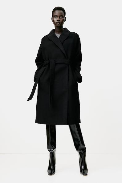 Tie Belt Coat Product Image