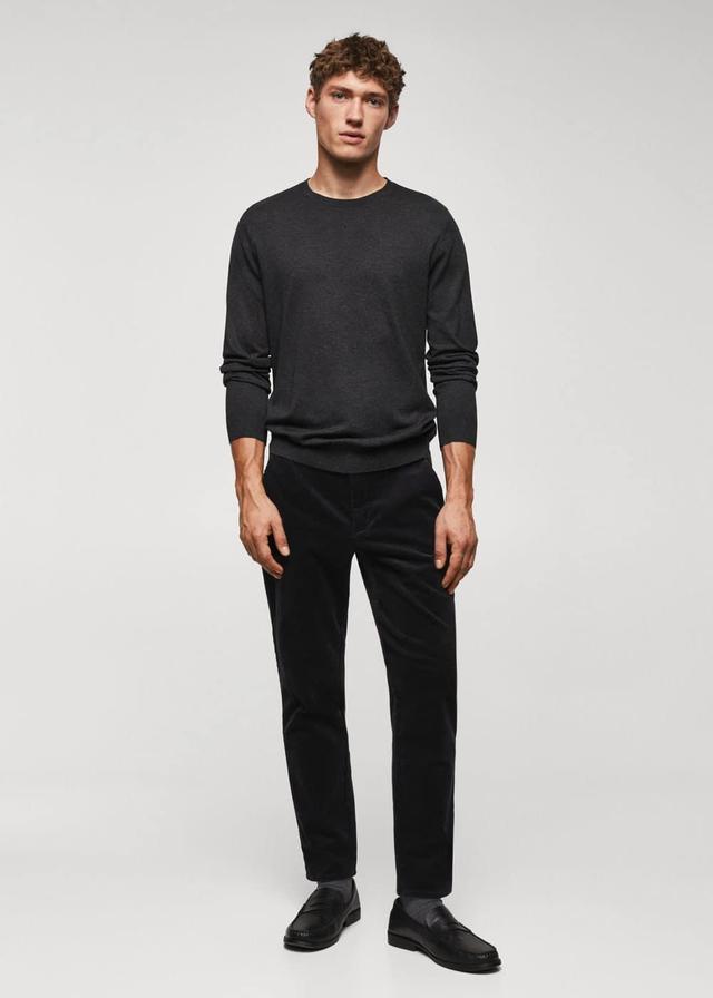 MANGO MAN - Corduroy slim fit crop pants blackMen Product Image