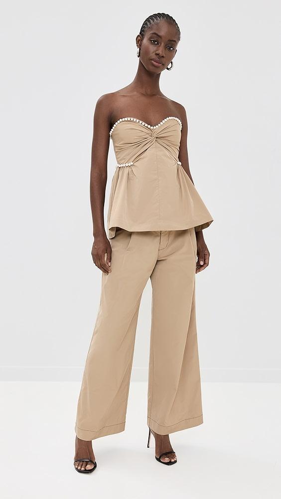 Kika Vargas Khaki Gabardine Hebe Top | Shopbop Product Image