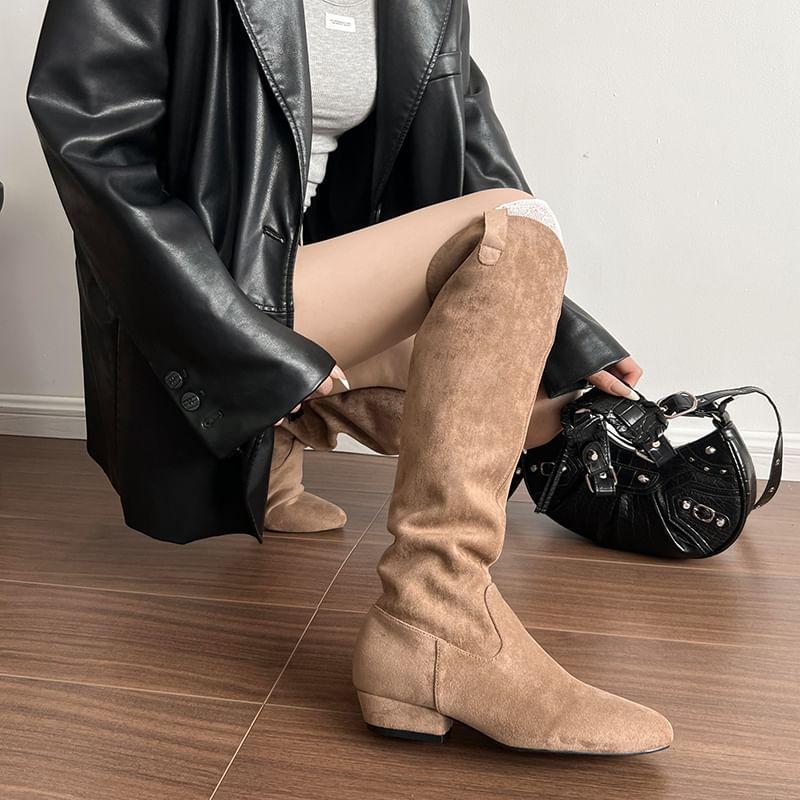 Pointed Toe Hidden Wedge Tall Boots Product Image