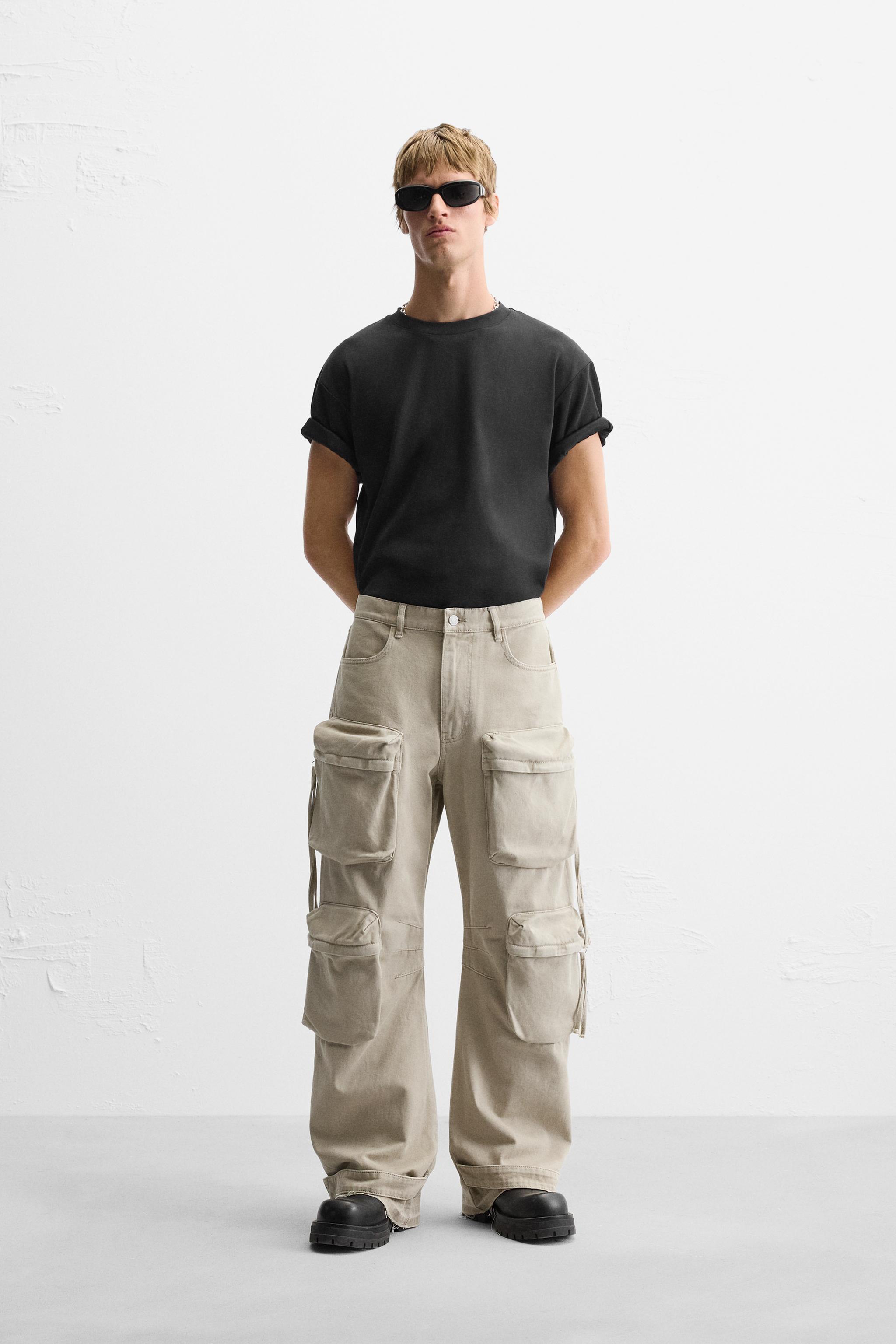 POCKET DENIM CARGO PANTS Product Image