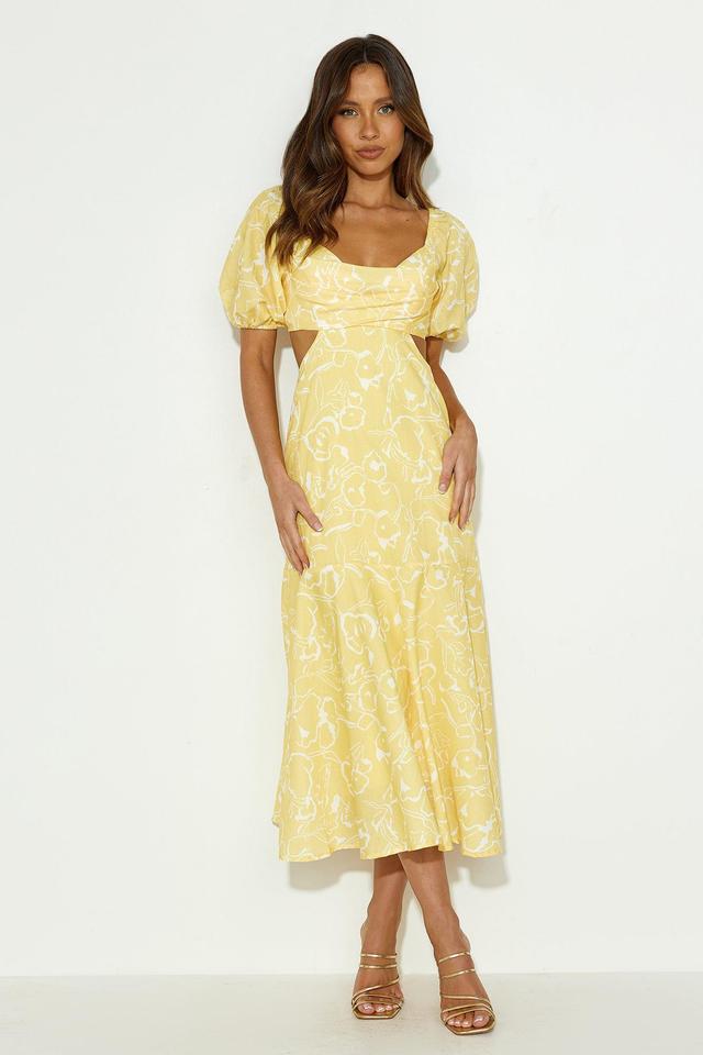 Bright Personality Midi Dress Yellow Product Image