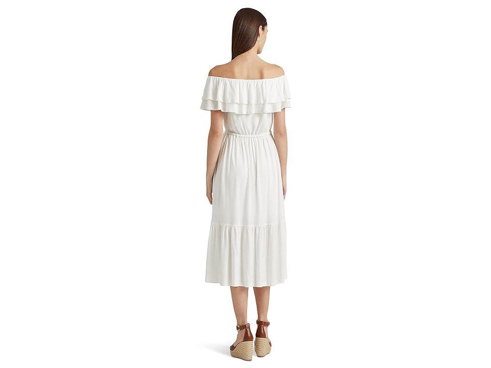 LAUREN Ralph Lauren Petite Jersey Off-the-Shoulder Dress Women's Clothing Product Image