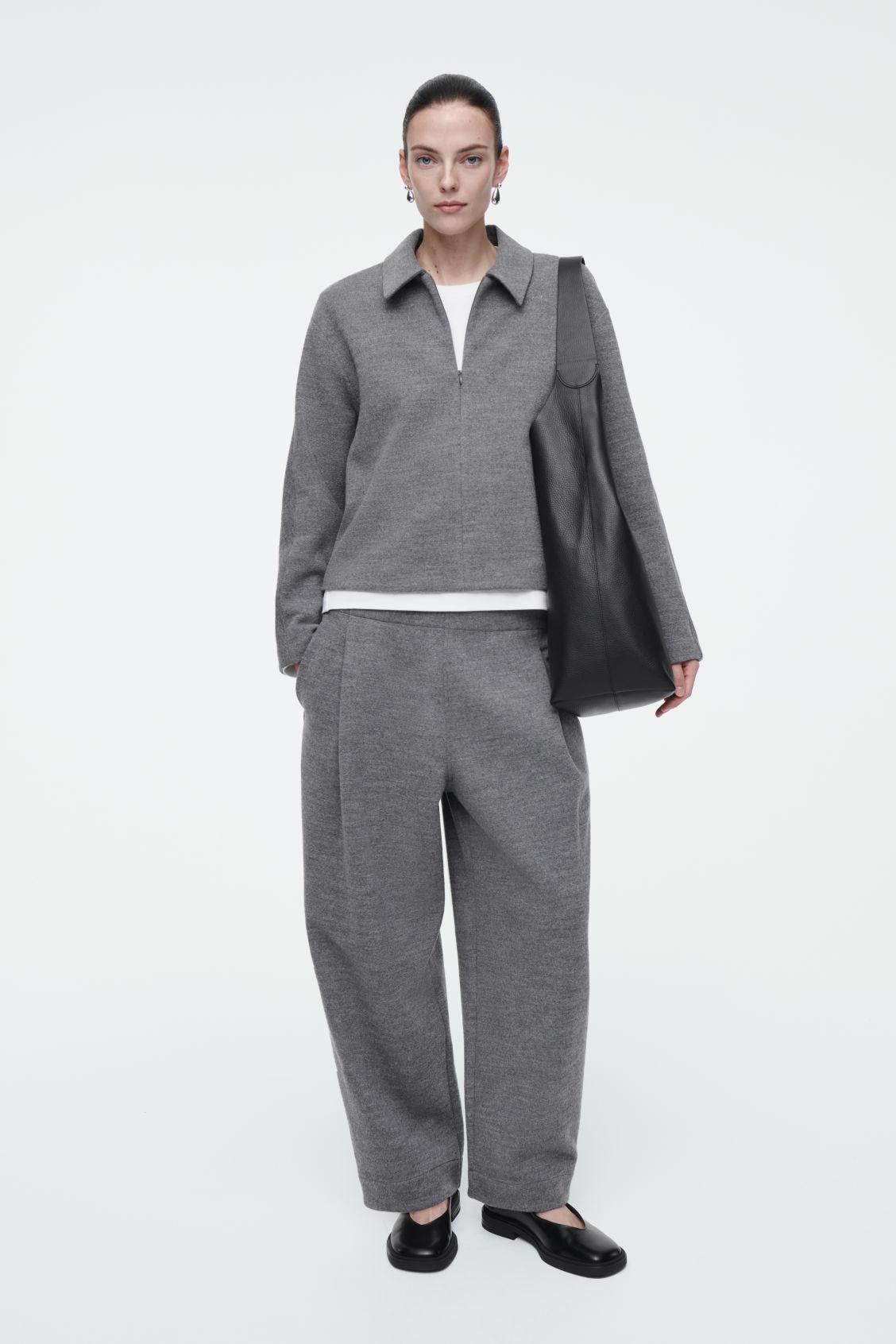 BOILED-WOOL BARREL-LEG TROUSERS Product Image