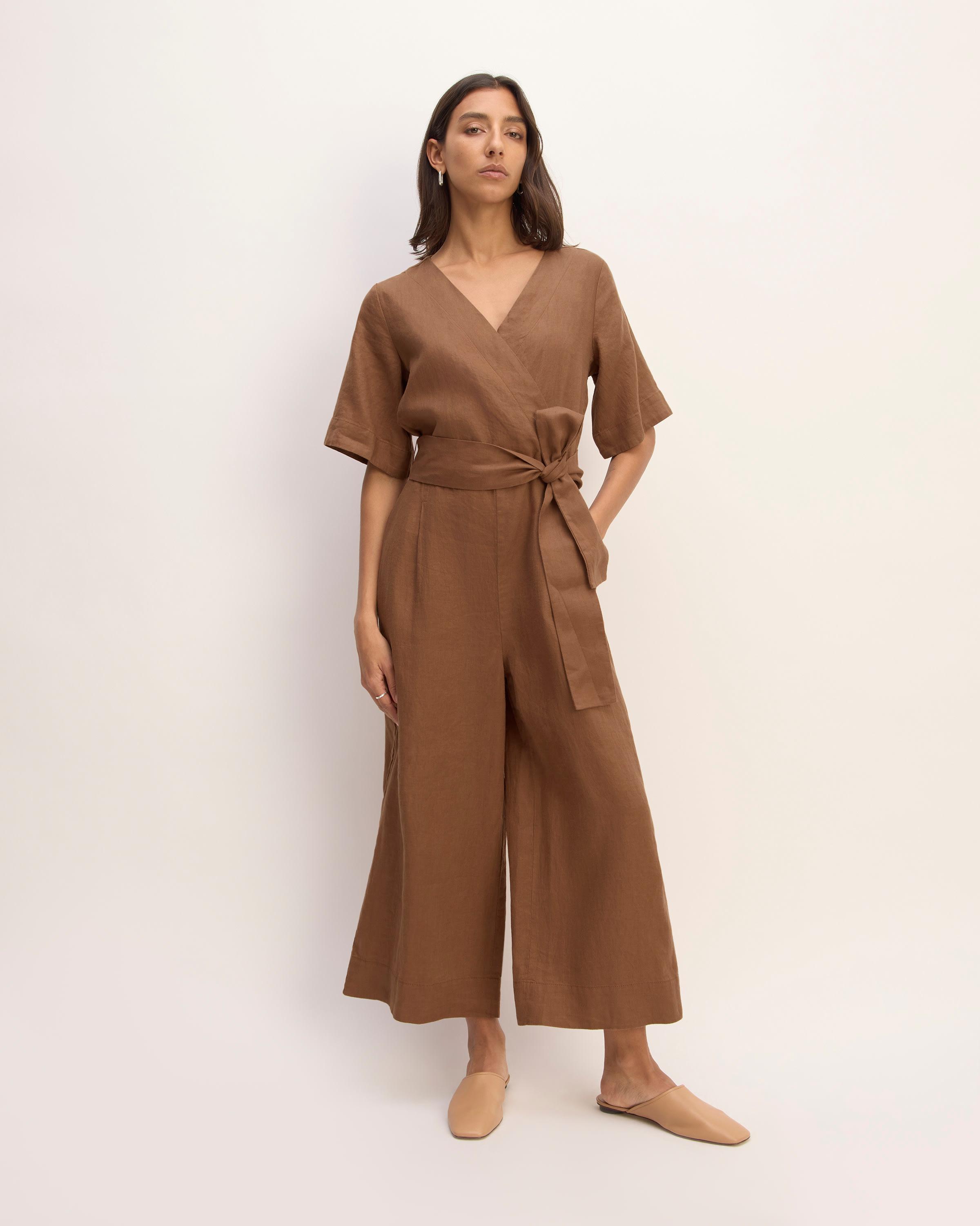 The Wrap Jumpsuit in Linen Product Image