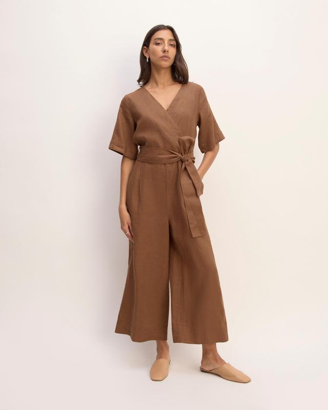 The Linen Cross-Front Jumpsuit Product Image