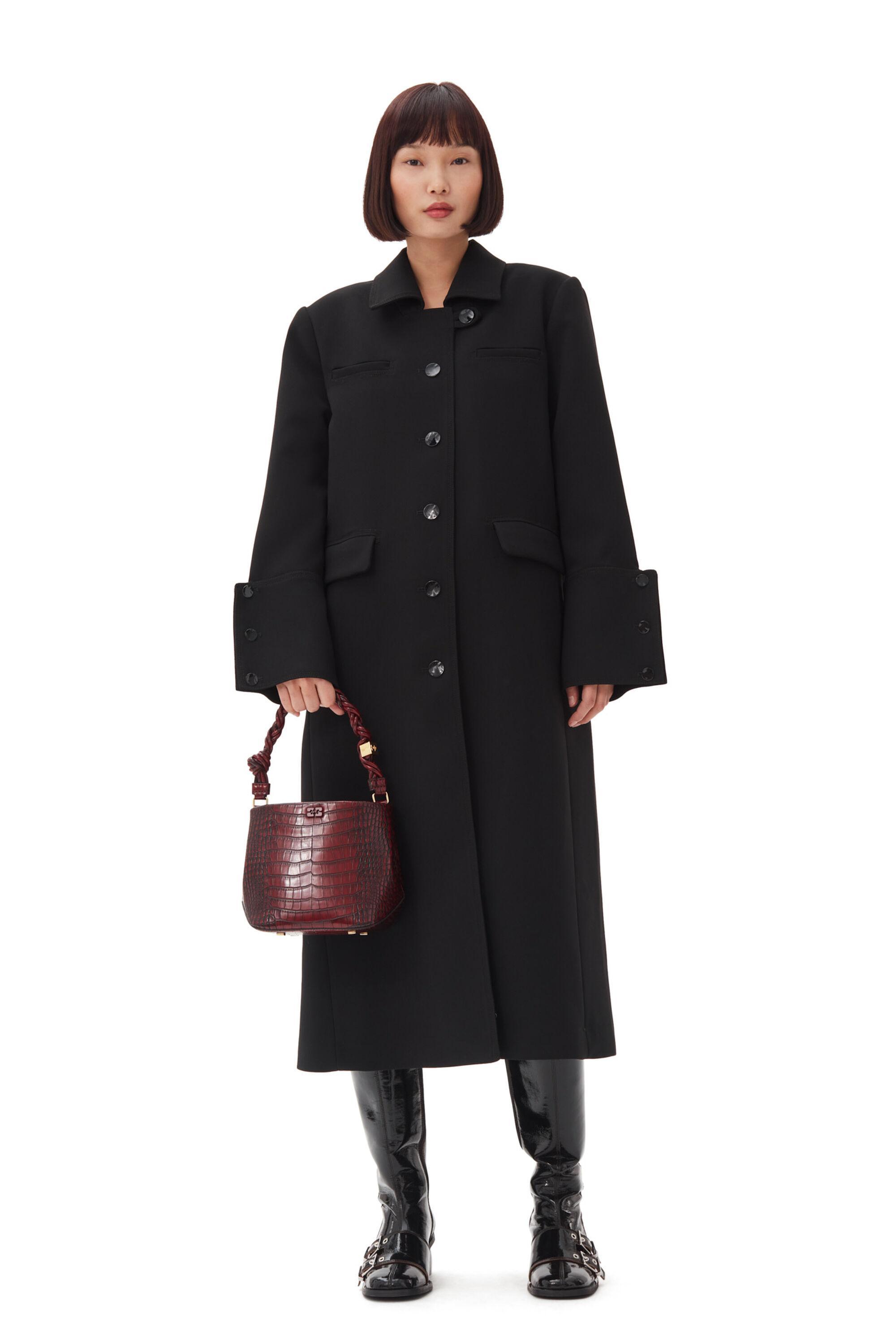 Black Bonded Crepe Coat Product Image