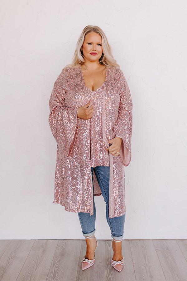 Gorgeous Glisten Sequin Overlay In Pink Curves Product Image