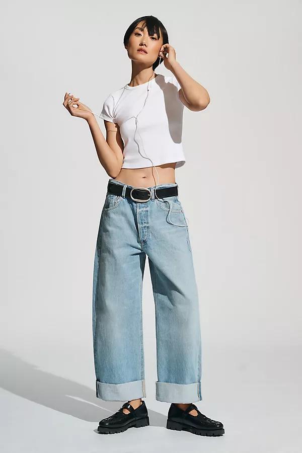 Citizens Of Humanity - Ayla High-rise Cuffed Oragnic-cotton Jeans - Womens - Light Denim Product Image