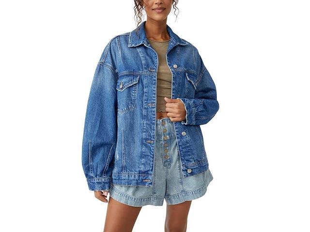 Free People All In Denim Jacket (Touch The Sky) Women's Vest Product Image