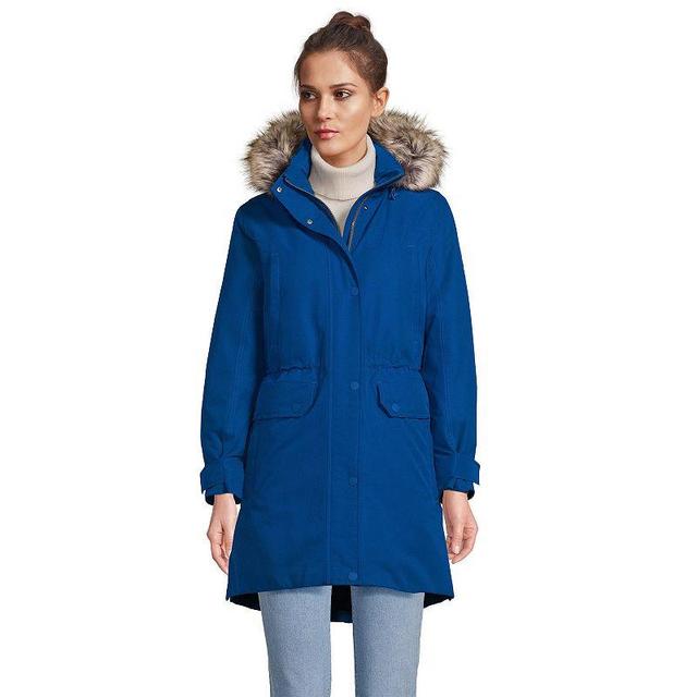 Womens Lands End Expedition Down Waterproof Winter Parka Evening Blue Product Image