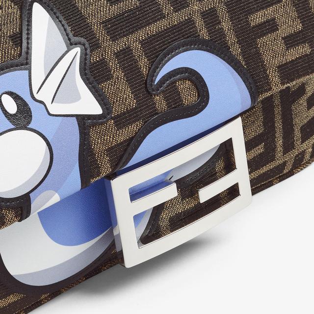 Baguette MiniFENDI x FRGMT x POKÉMON brown FF fabric bag Product Image