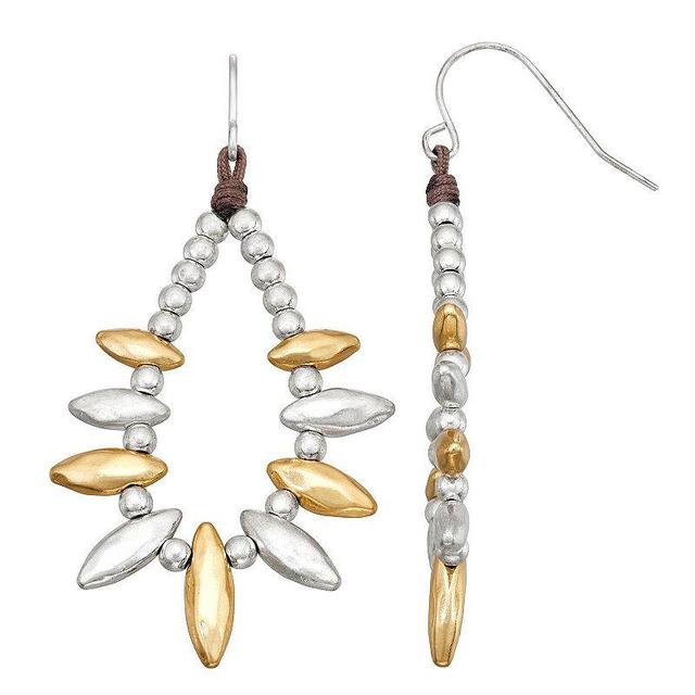 Bella Uno Metal Bead Teardrop Earrings, Womens, Silver Tone Product Image