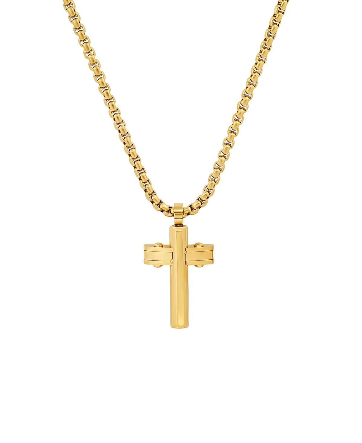 Steeltime Mens 18k Gold Plated Stainless Steel Cross Pendant Product Image