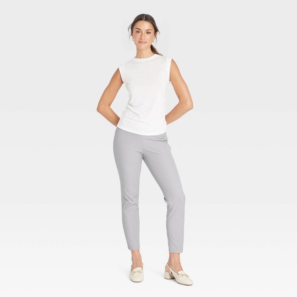 Womens High-Rise Skinny Ankle Pants - A New Day Gray 14 Product Image