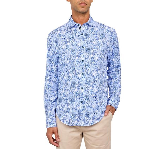 Society of Threads Mens Regular-Fit Non-Iron Performance Stretch Paisley Button-Down Shirt Product Image