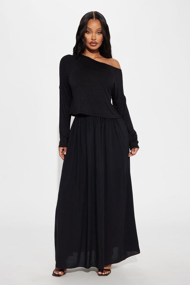 Brittney 2 Piece Maxi Dress Set - Black Product Image