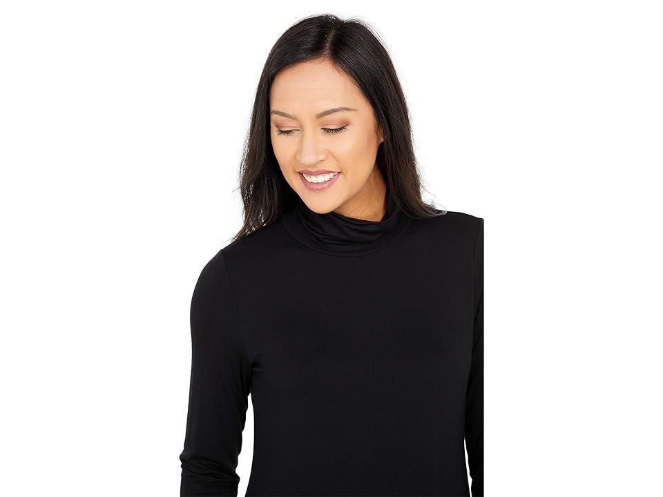 Eileen Fisher Stretch Jersey Knit Scrunch Neck Long Sleeve Shift Dress Product Image