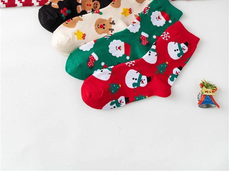 Christmas Cartoon Print Socks Product Image