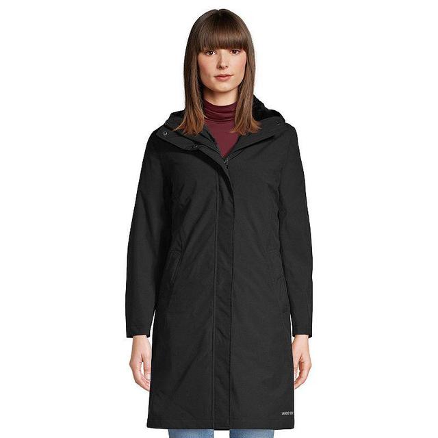 Womens Lands End Insulated 3-in-1 Primaloft Parka Jacket Black Grey Product Image