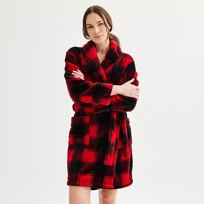 Womens Sonoma Goods For Life Long Sleeve Plush Short Robe Product Image