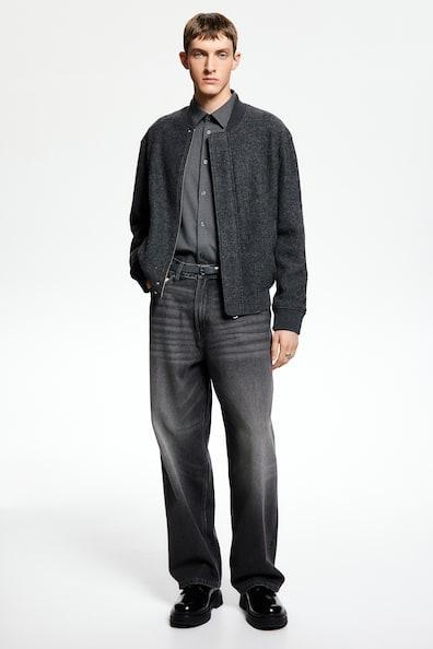 Regular Fit Wool-Blend Bomber Jacket Product Image