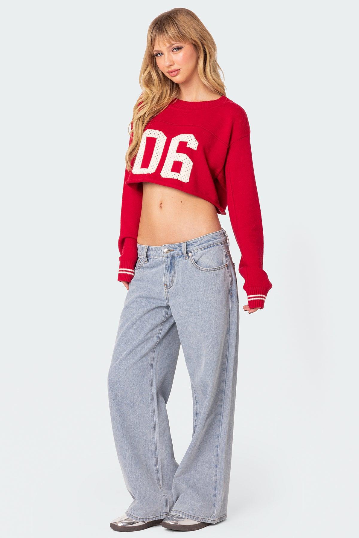 Varsity Cropped Sweater Product Image