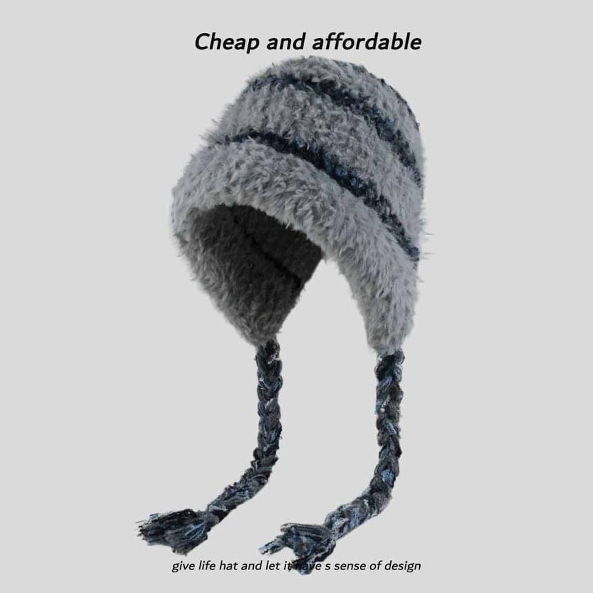 Striped Knit Trapper Hat Product Image