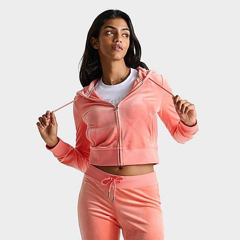 Juicy Couture Womens OG Big Bling Velour Zip-Up Hoodie Product Image