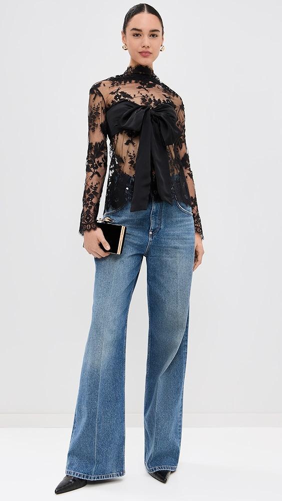 Zimmermann Illustration Lace Bow Bodice Top | Shopbop Product Image