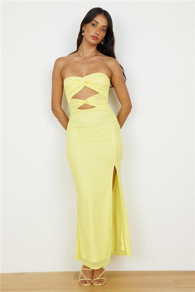 Josephine Strapless Maxi Dress Yellow Product Image